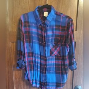 Faded Glory Plaid Button Down Shirt